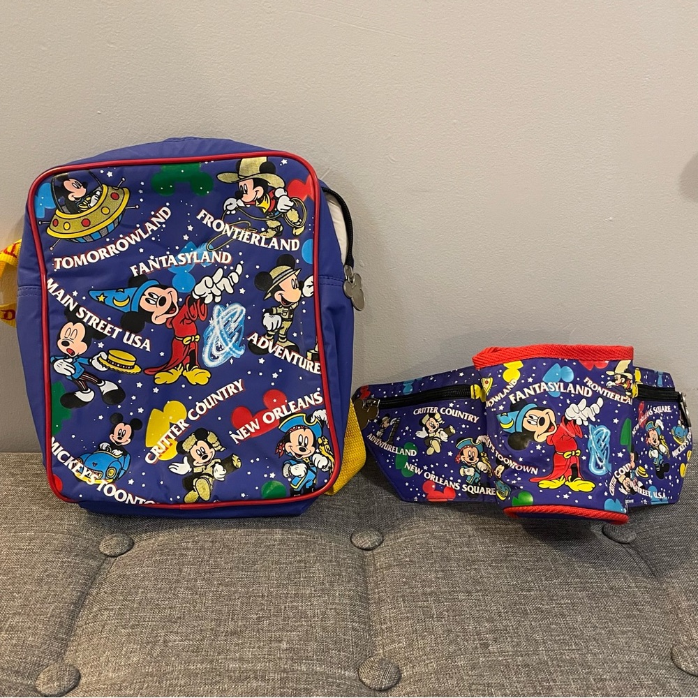 90s Disneyland Park backpack and Fanny Pack set
